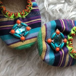 Anthropologie foldable ballet flats with gems